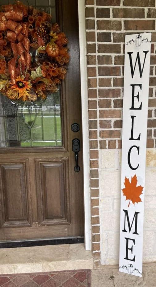 Welcome fall leaf Porch leaner