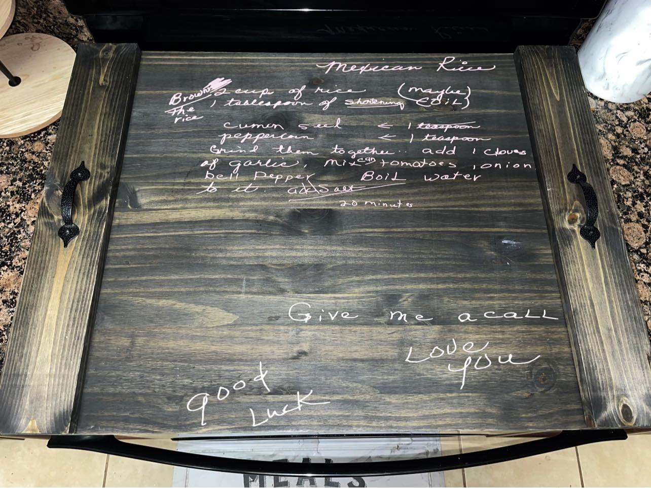 CUSTOM LISTING-Tina-Handwritten Recipe  Stove Cover-