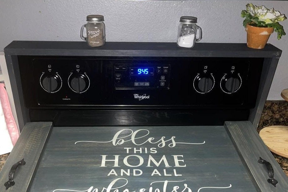 Stove Cover Shelf- Wooden Decor