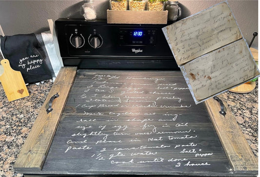 CUSTOM LISTING-Tina-Handwritten Recipe  Stove Cover-