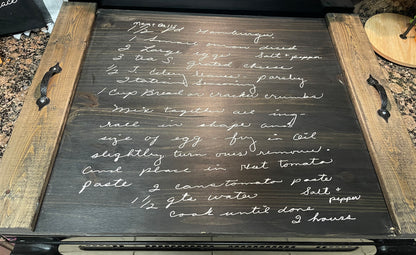 CUSTOM LISTING-Tina-Handwritten Recipe  Stove Cover-
