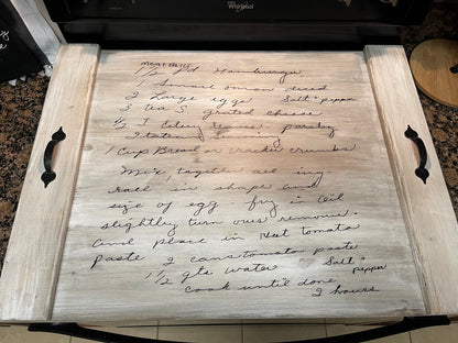 Handwritten Recipe Stove Cover