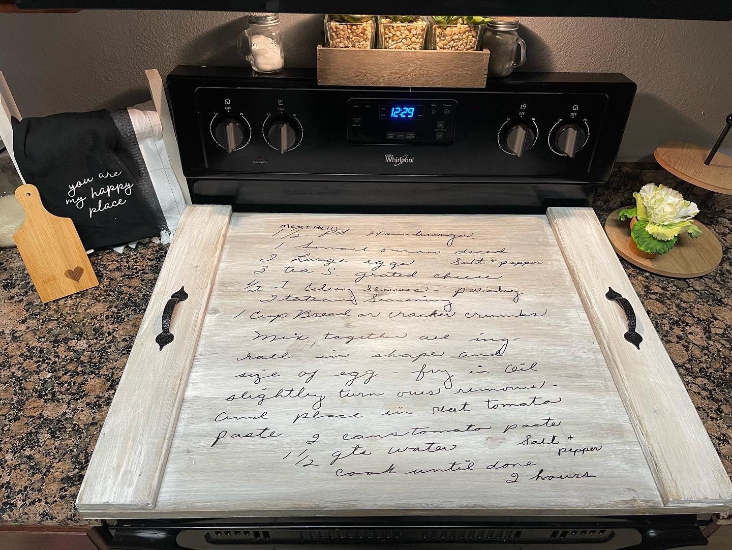 Handwritten Recipe Stove Cover