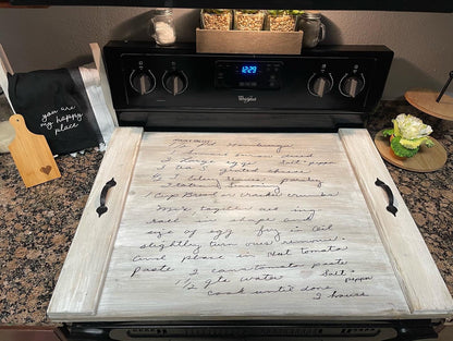 CUSTOM LISTING-Tina-Handwritten Recipe  Stove Cover-