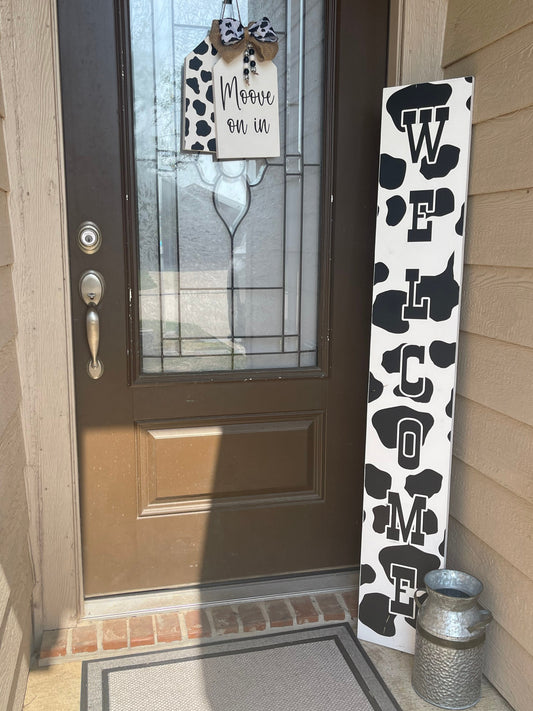 Cow Print | Porch sign | Porch leaners
