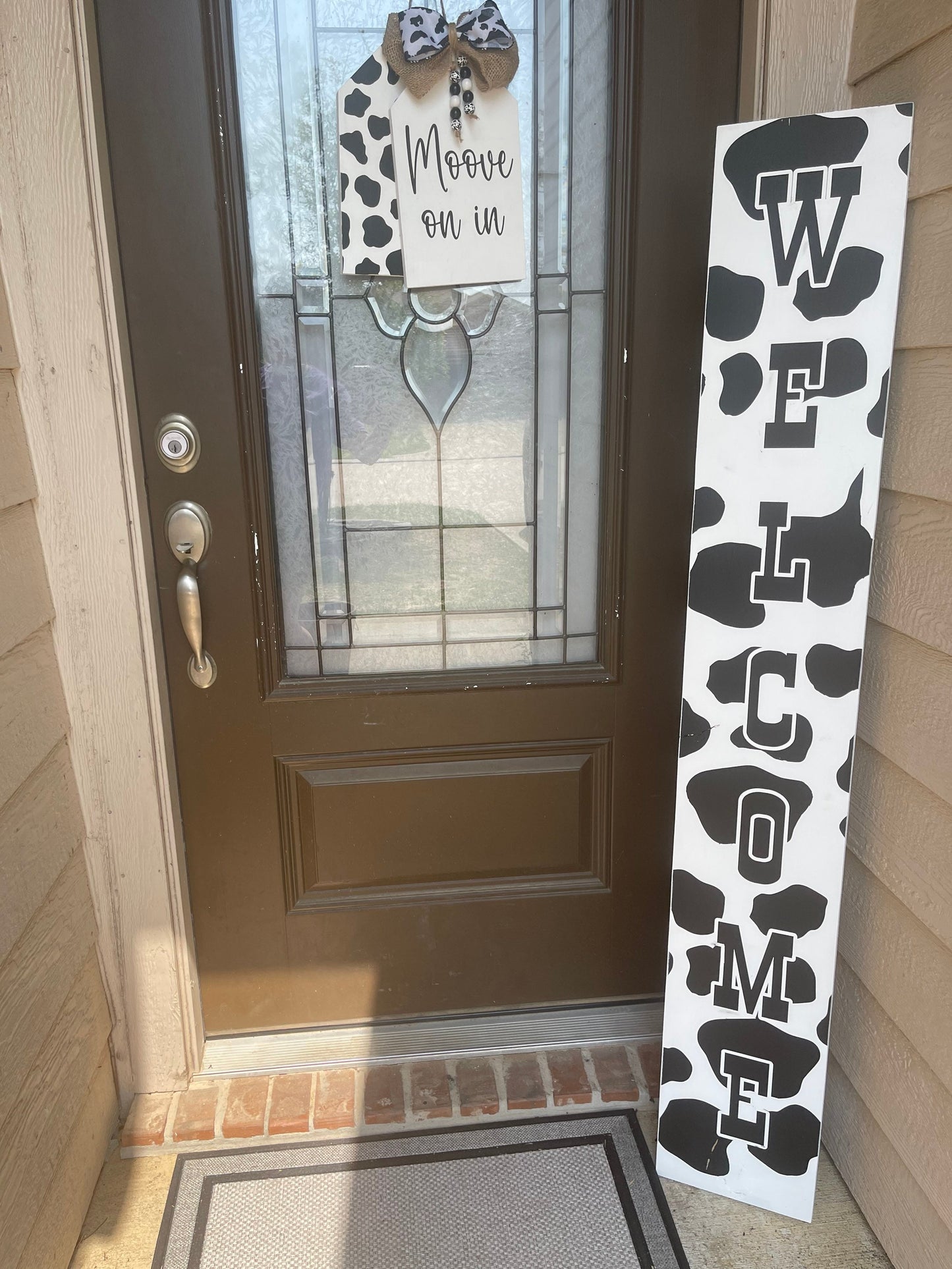 Cow Print | Porch sign | Porch leaners