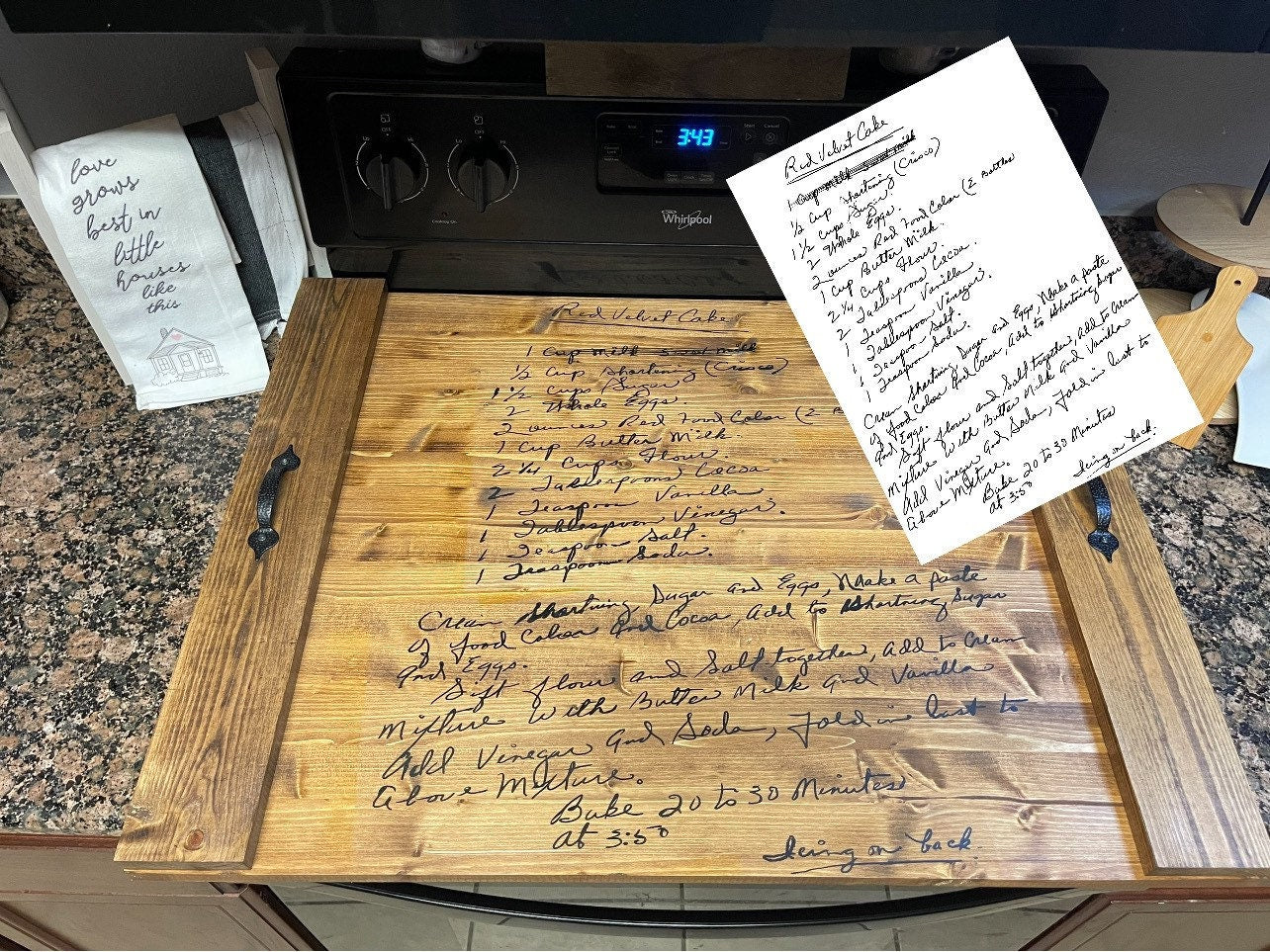 Handwritten Recipe Stove Cover