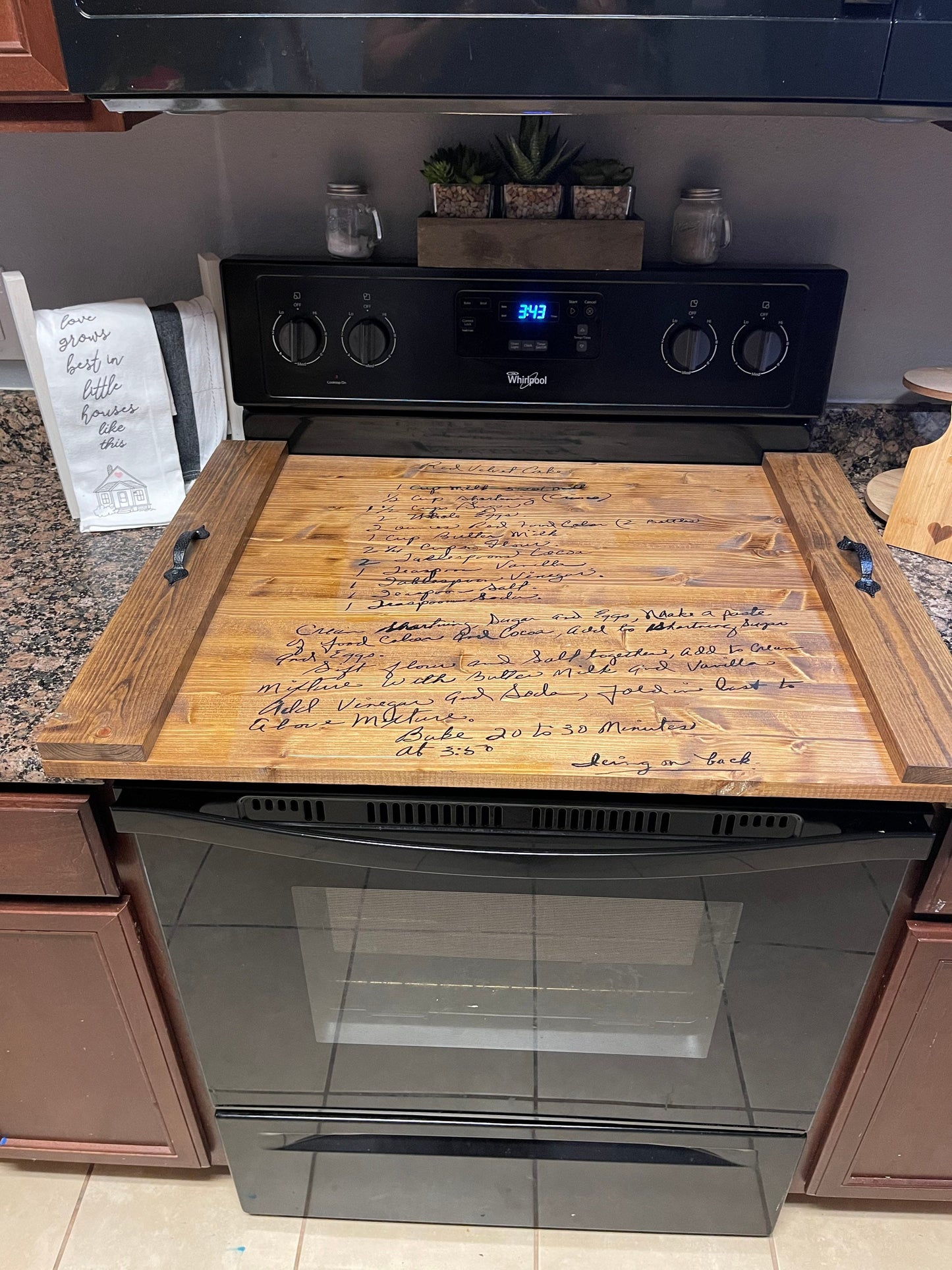 Handwritten Recipe Stove Cover