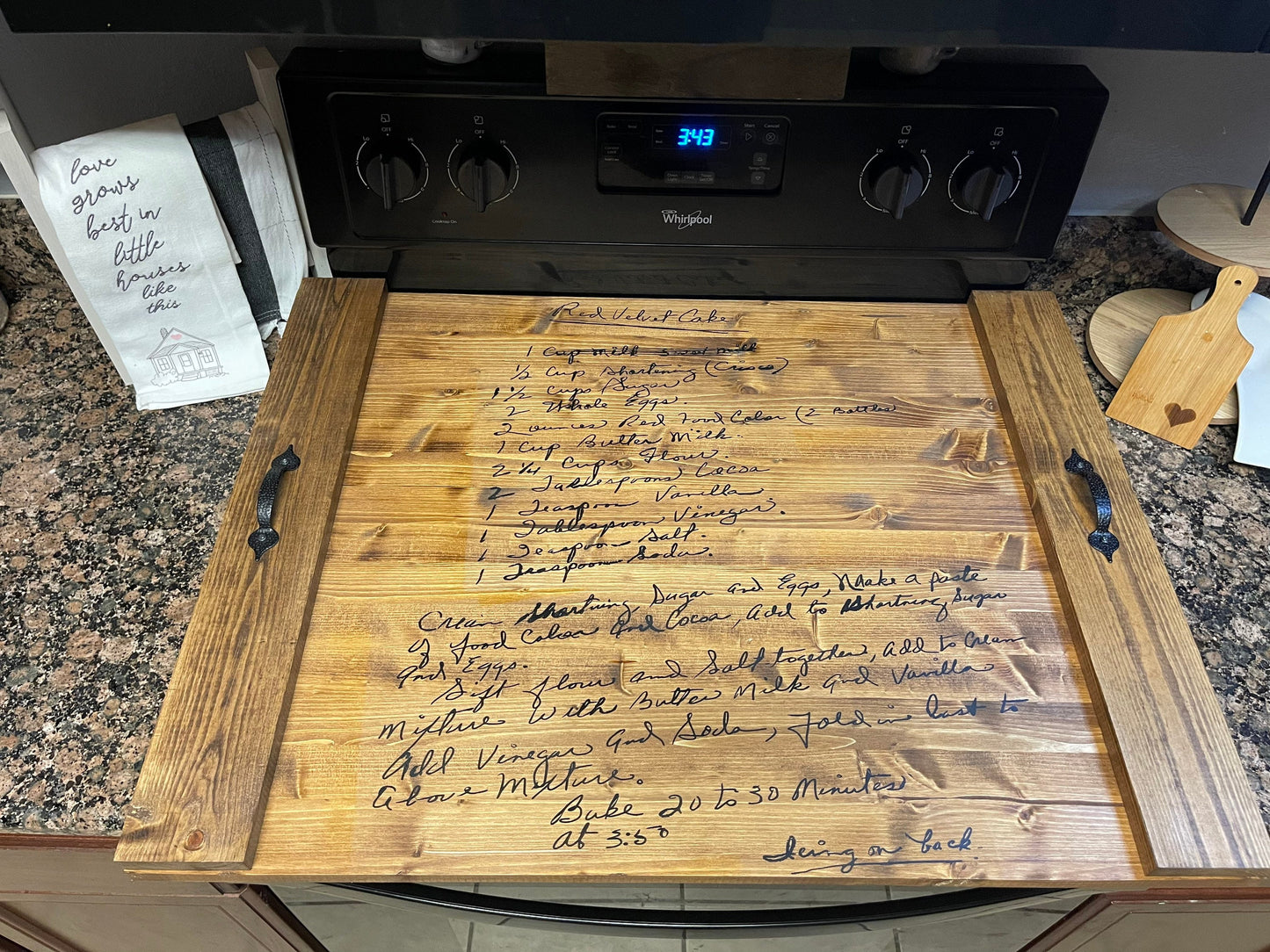 Handwritten Recipe Stove Cover