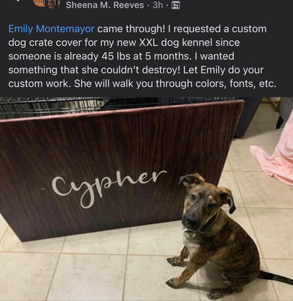 Dog Crate Topper | Kennel Cover | Wooden Dog Crate Tabletop | Wooden Crate Cover